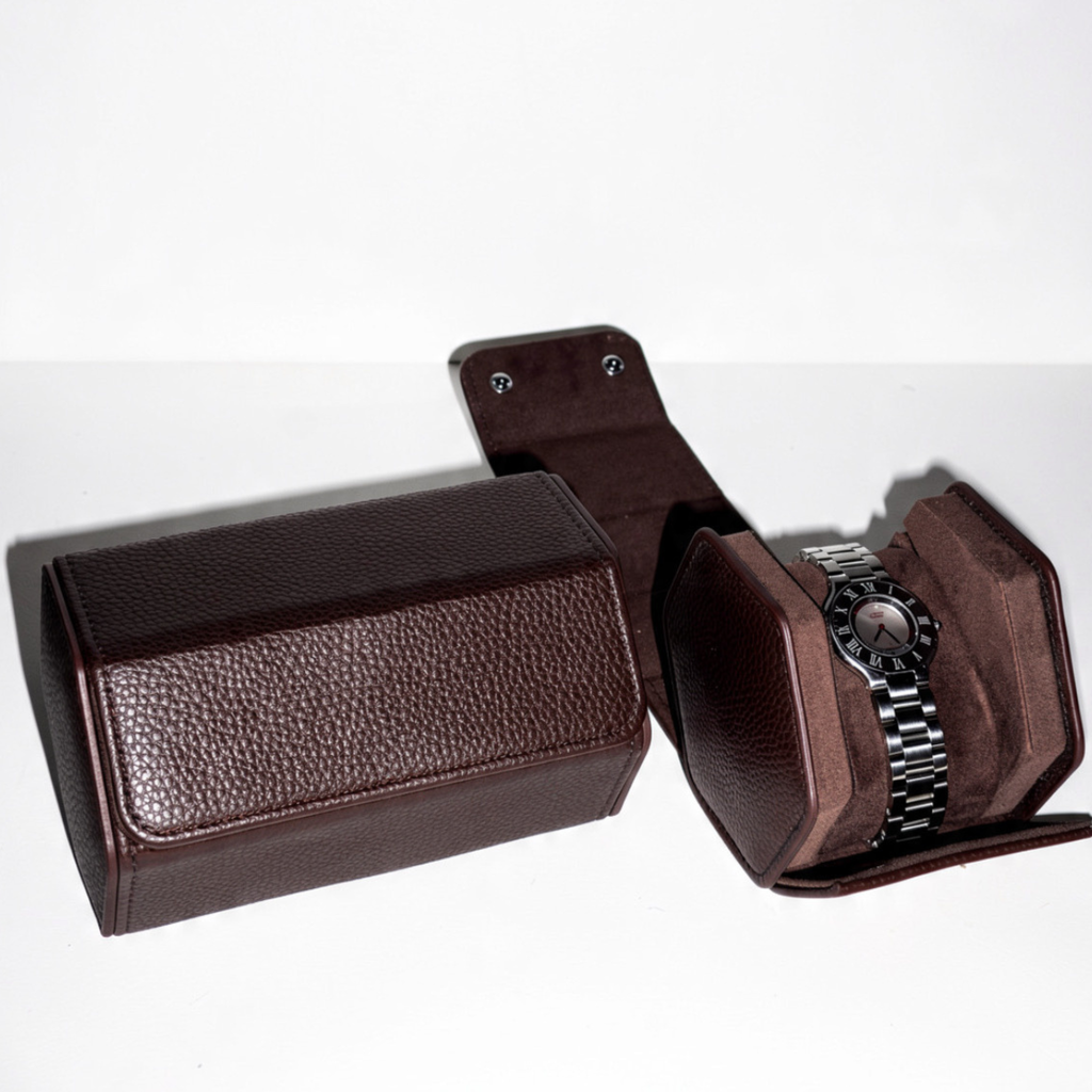 DOUBLE WATCH CASE BROWN